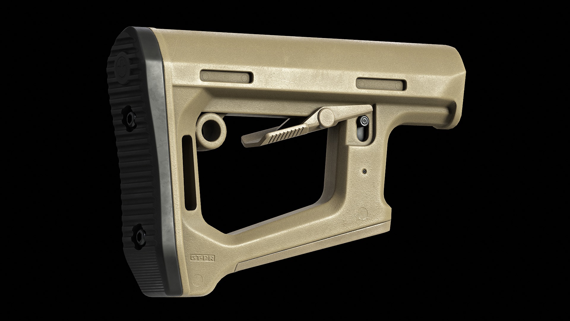 Magpul DT-PR Carbine Stock Low-poly 3D model_4