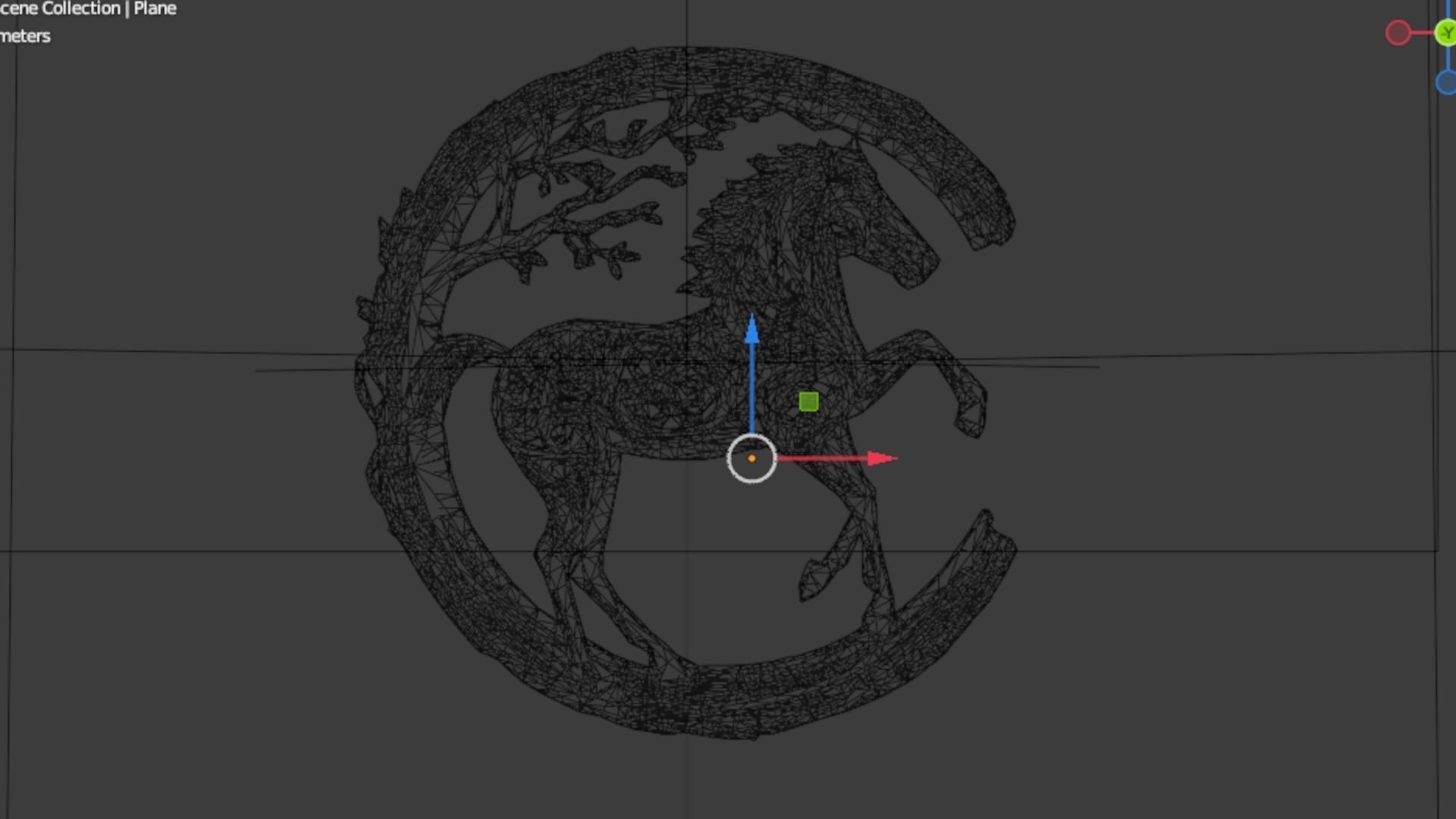 decor set wall panel horse relief mural CNC 10 3D print model_5