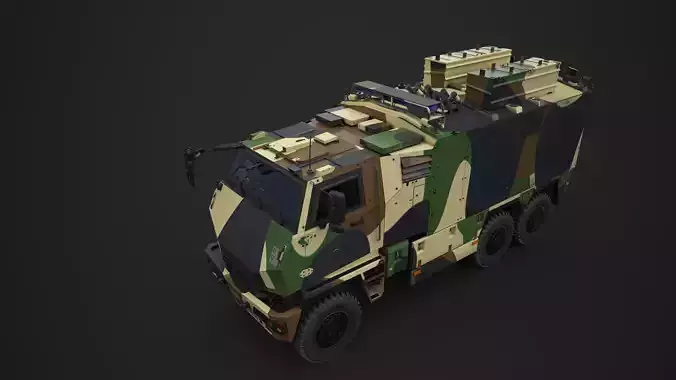 Mowag Durro III  Camouflage Low-poly 3D model