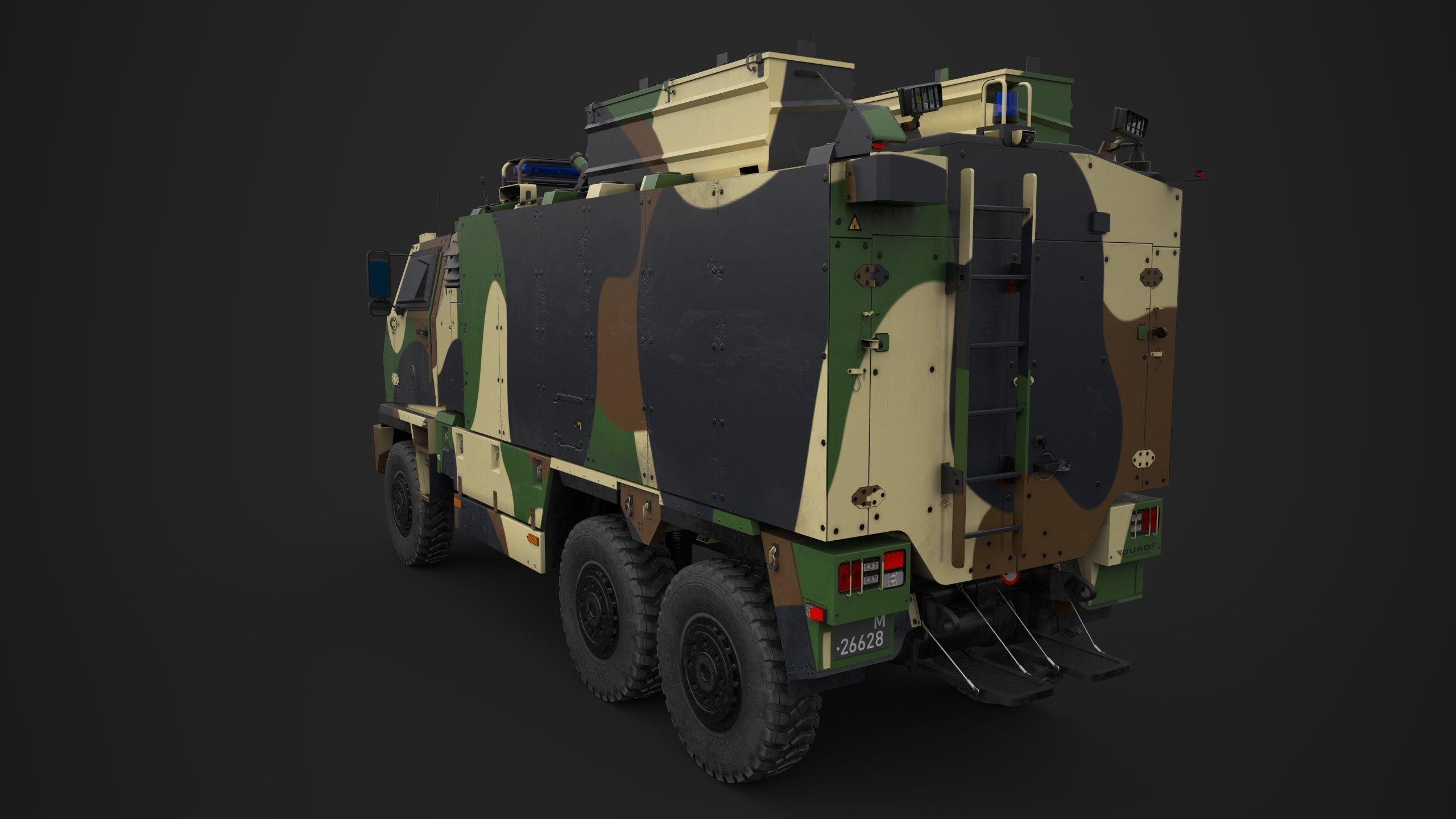 Mowag Durro III  Camouflage Low-poly 3D model_3