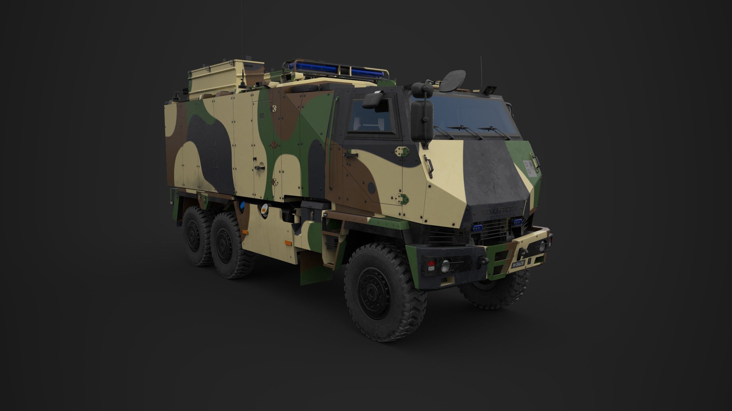 Mowag Durro III  Camouflage Low-poly 3D model_1