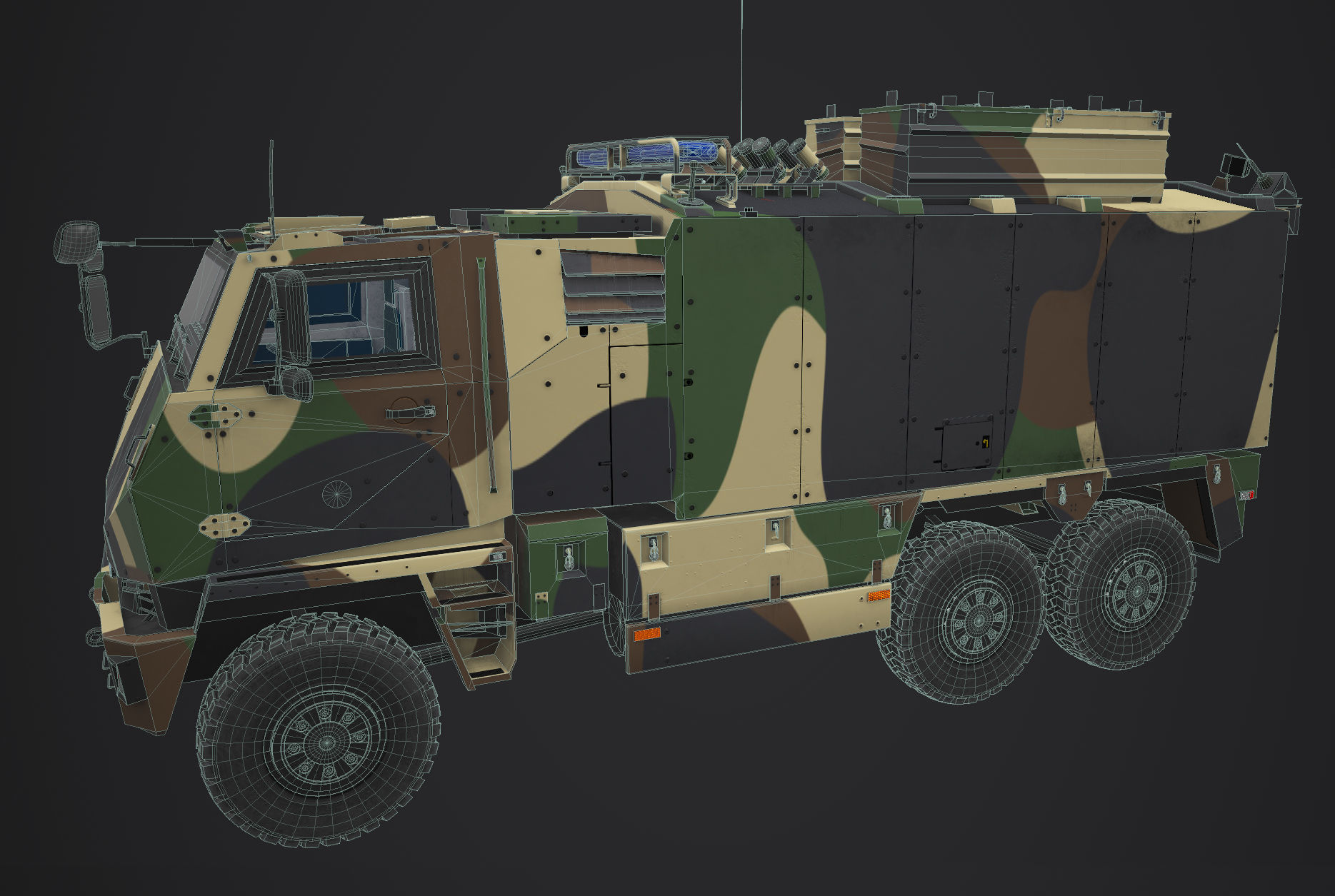 Mowag Durro III  Camouflage Low-poly 3D model_8