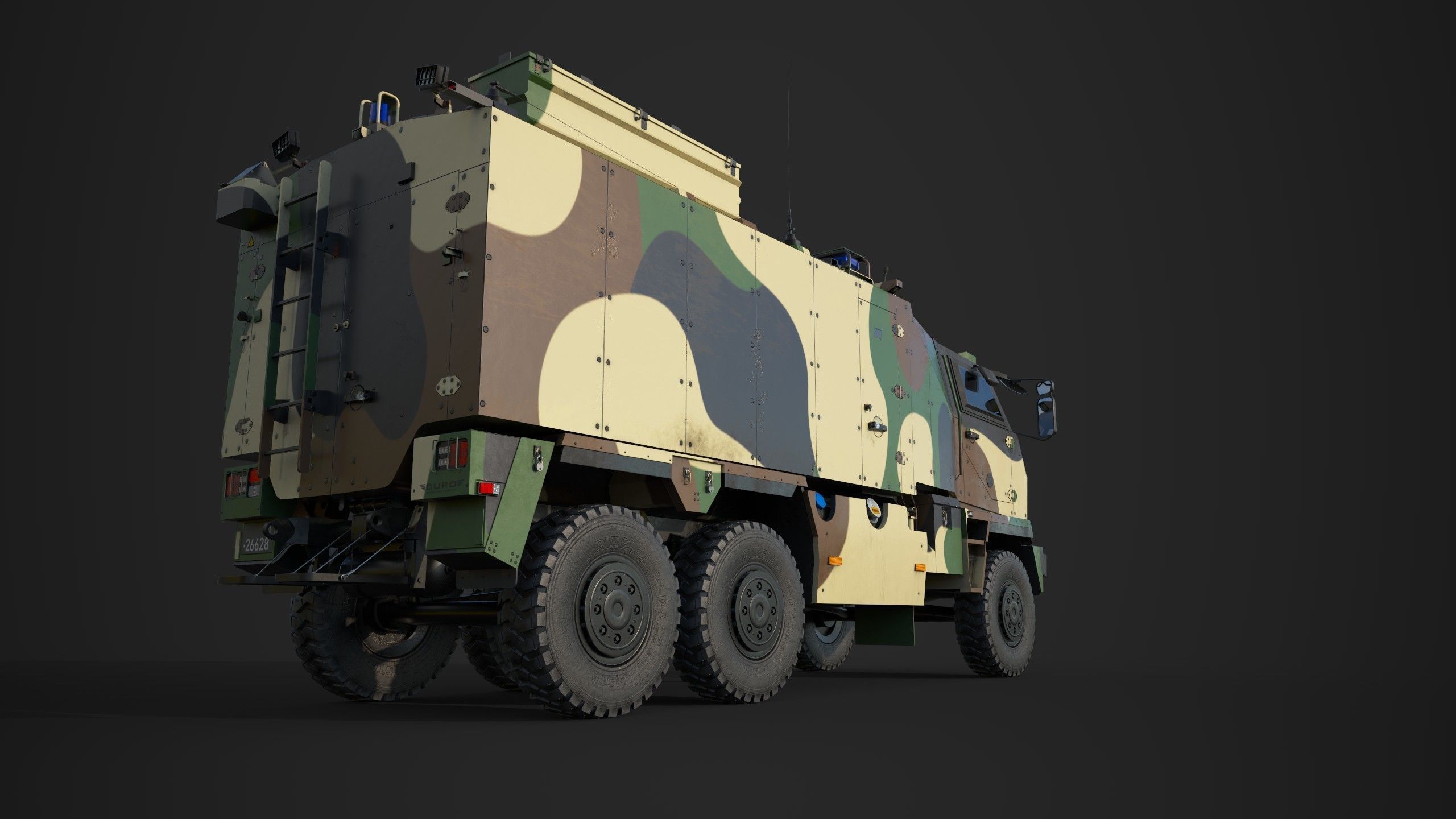 Mowag Durro III  Camouflage Low-poly 3D model_6