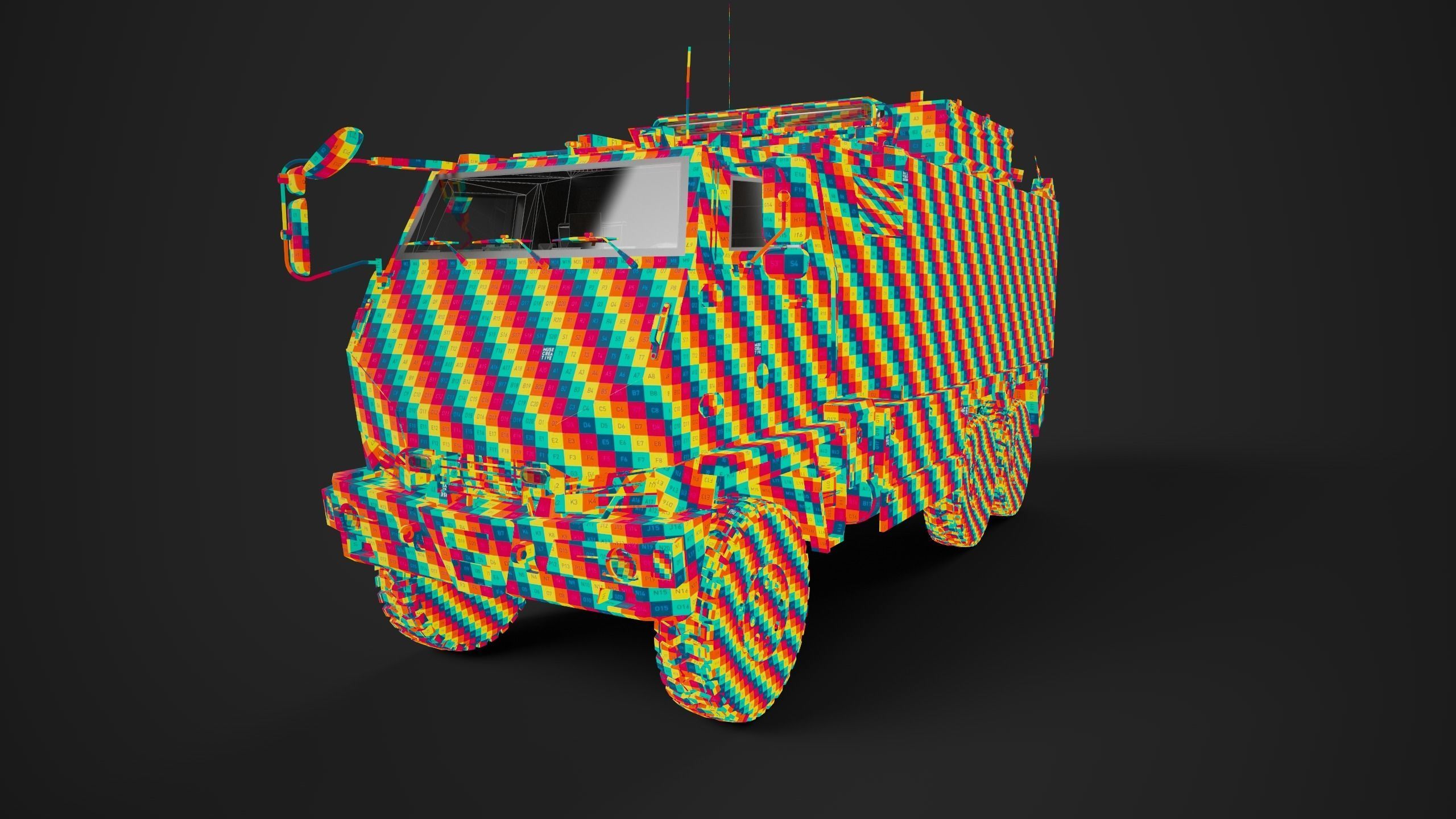 Mowag Durro III  Camouflage Low-poly 3D model_12