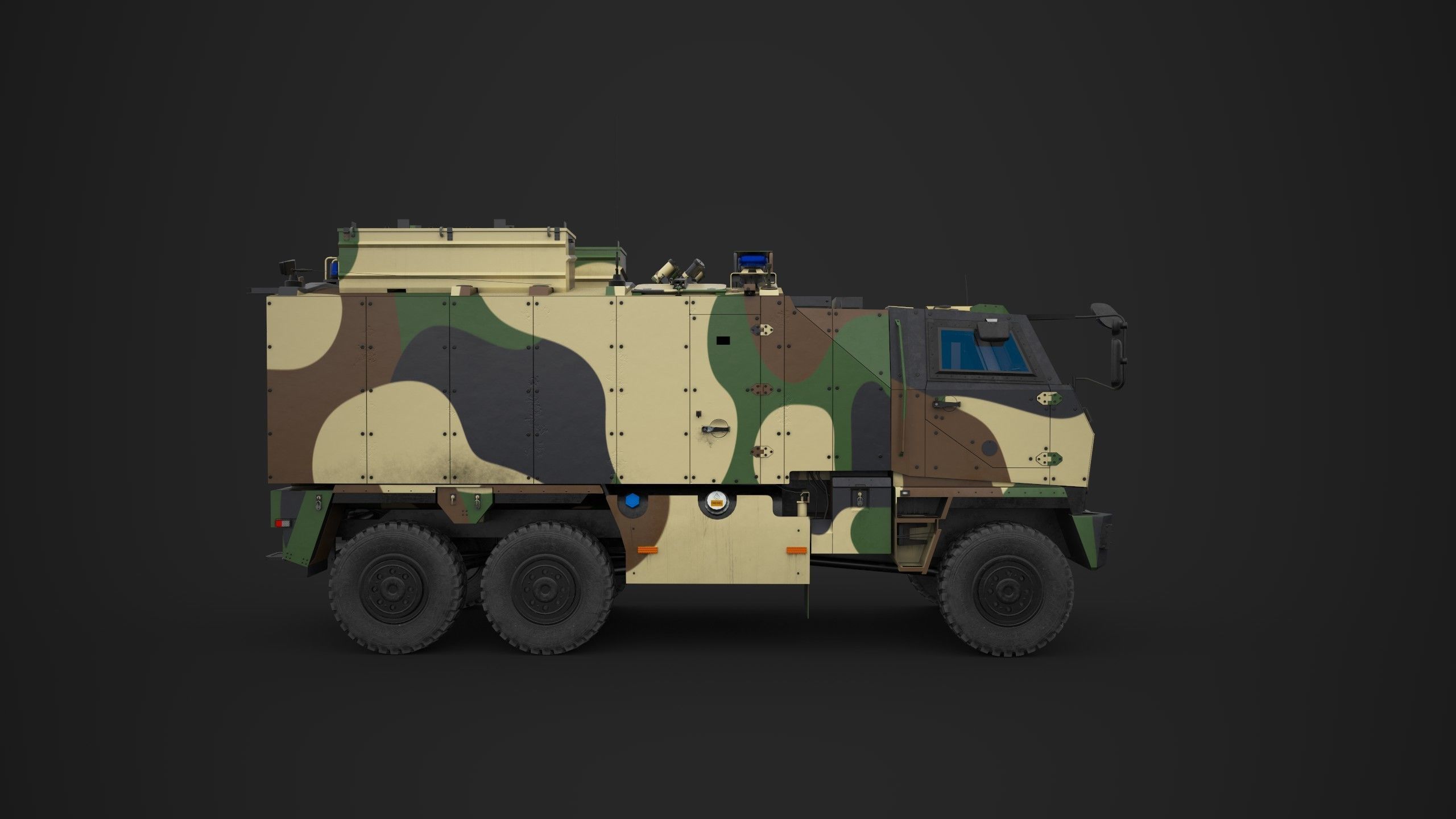 Mowag Durro III  Camouflage Low-poly 3D model_5