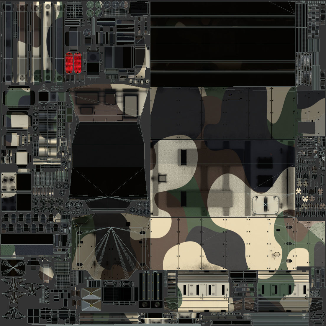 Mowag Durro III  Camouflage Low-poly 3D model_9