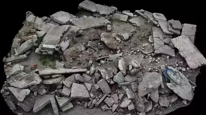 concrete slabs constr-site debris ruins terrain photogrammetry