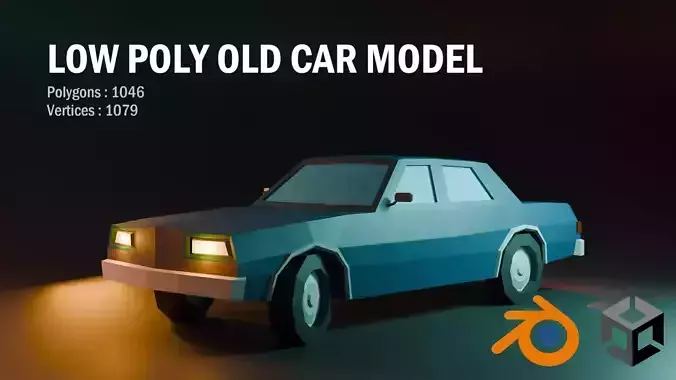 Low Poly Old Sedan Car