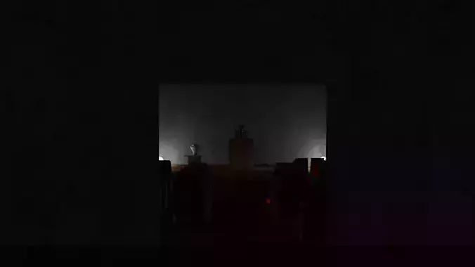 Scary horror theater scene Low-poly 3D model