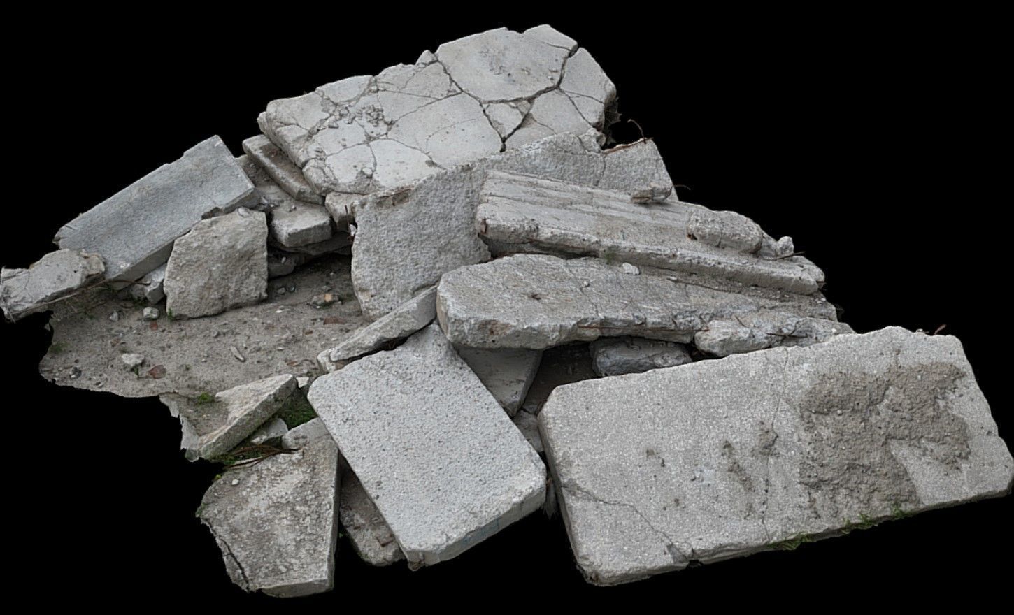 concrete slabs constr-site ruins debris pack photogrammetry Low-poly 3D model_1