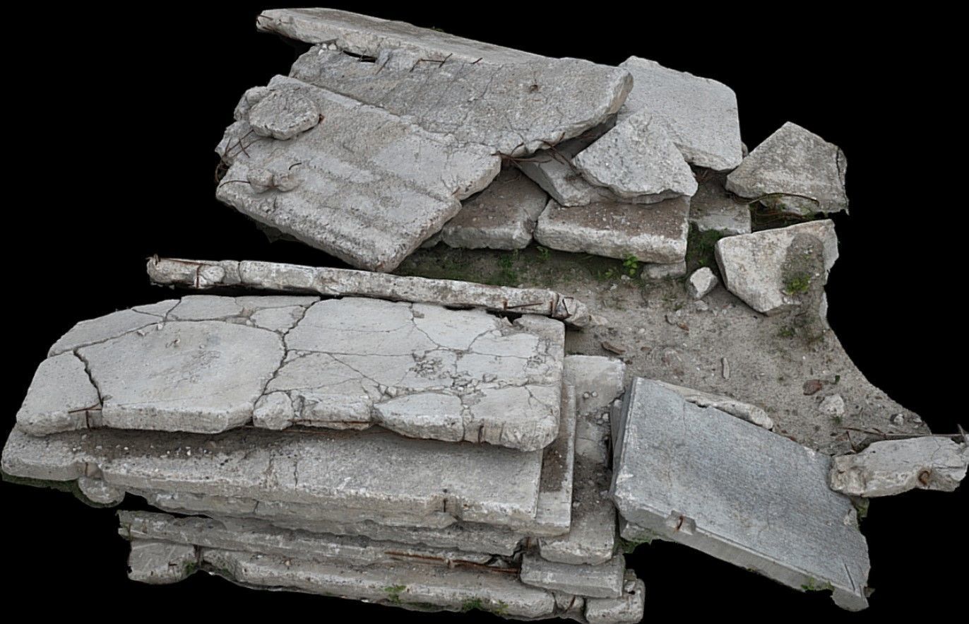 concrete slabs constr-site ruins debris pack photogrammetry Low-poly 3D model_3