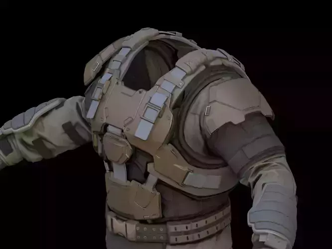 Marine half shoulder guard 3d print file