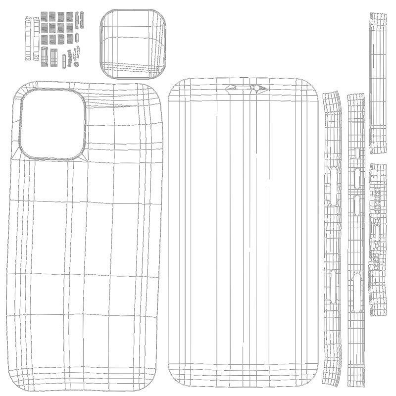 iPhone 12 pro Low-poly 3D model_36