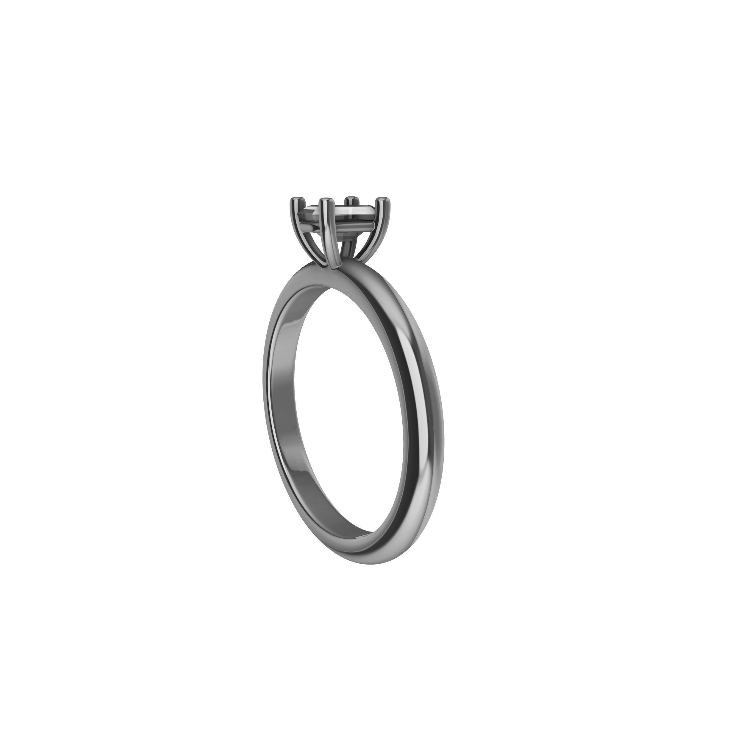 Emerald Cut Engagement Ring 3D print model_11