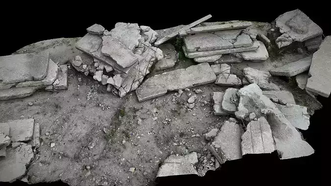 concrete slabs ruins debris terrain photogrammetry 