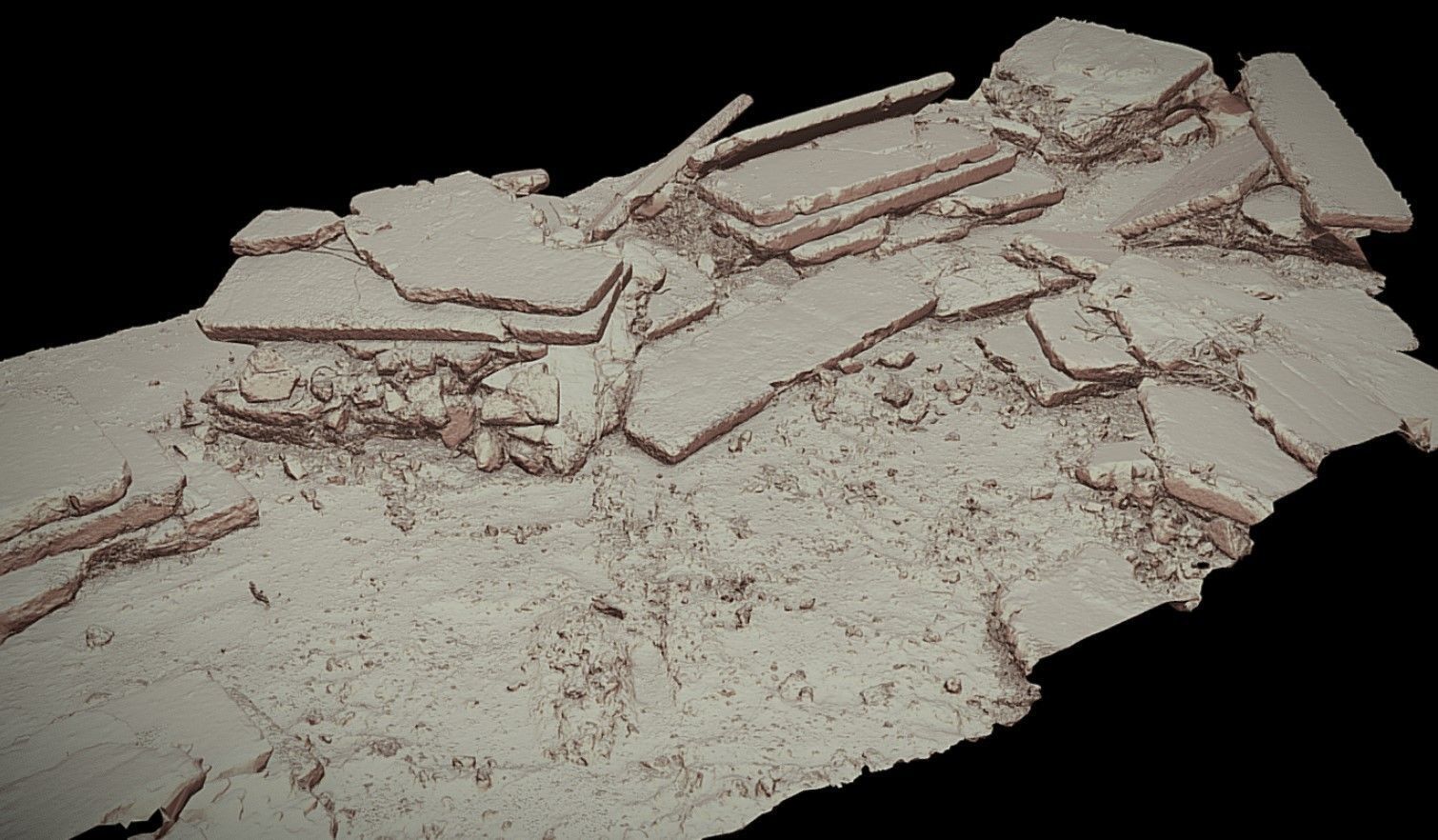 concrete slabs ruins debris terrain photogrammetry  Low-poly 3D model_4