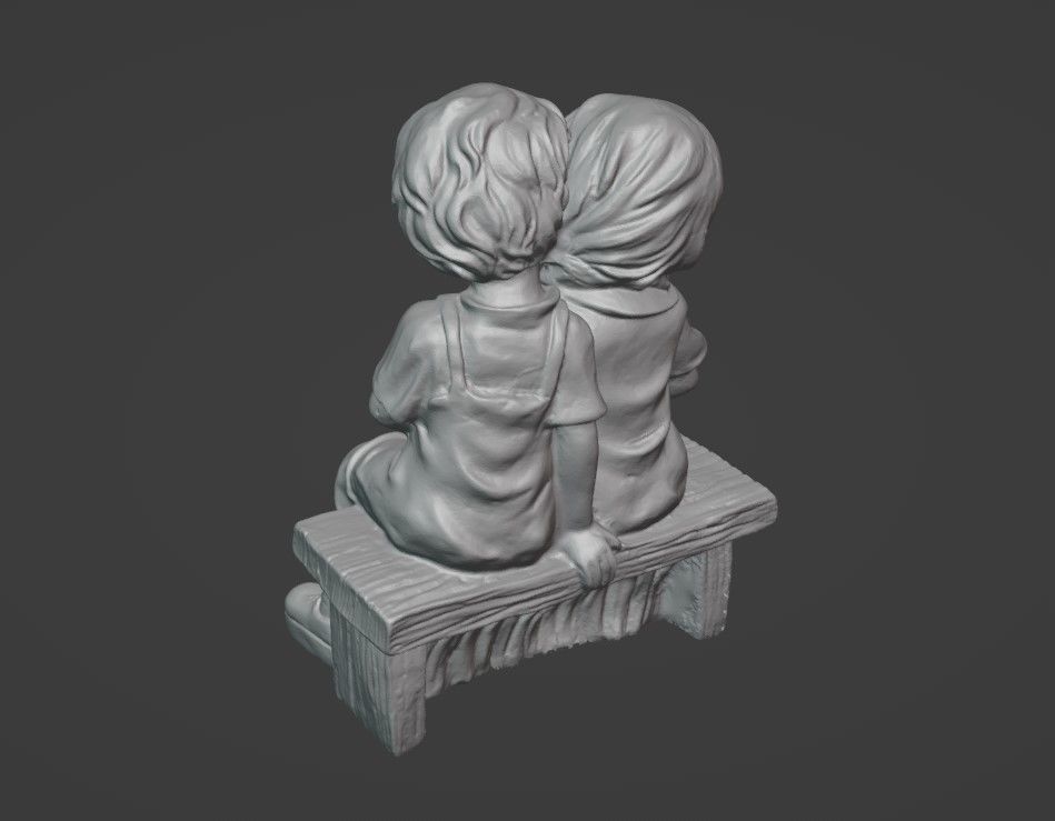 Girl and Boy Ornament - Garden and Home Decor 3D print model_2