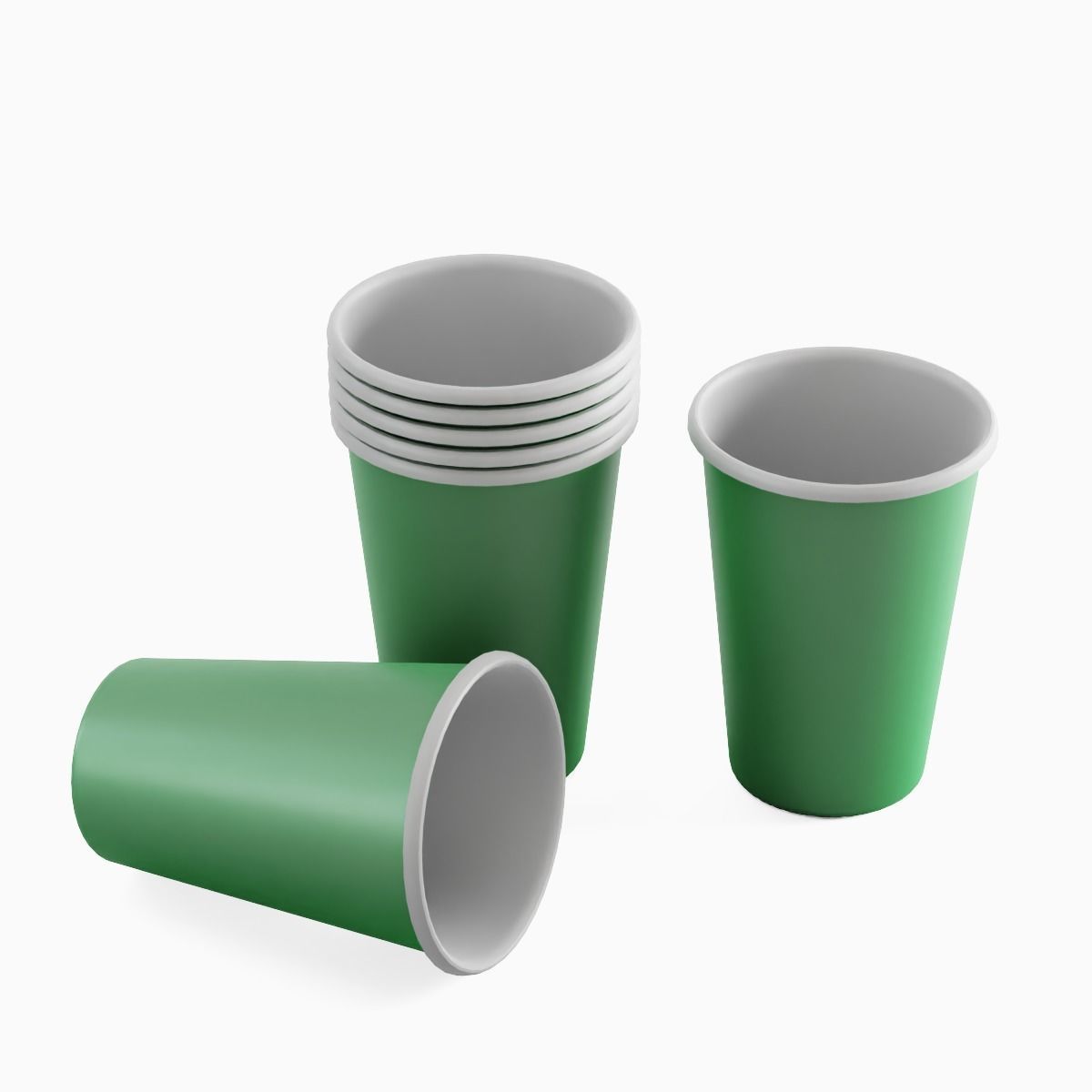 Paper Cup 02 Low-poly 3D model_4