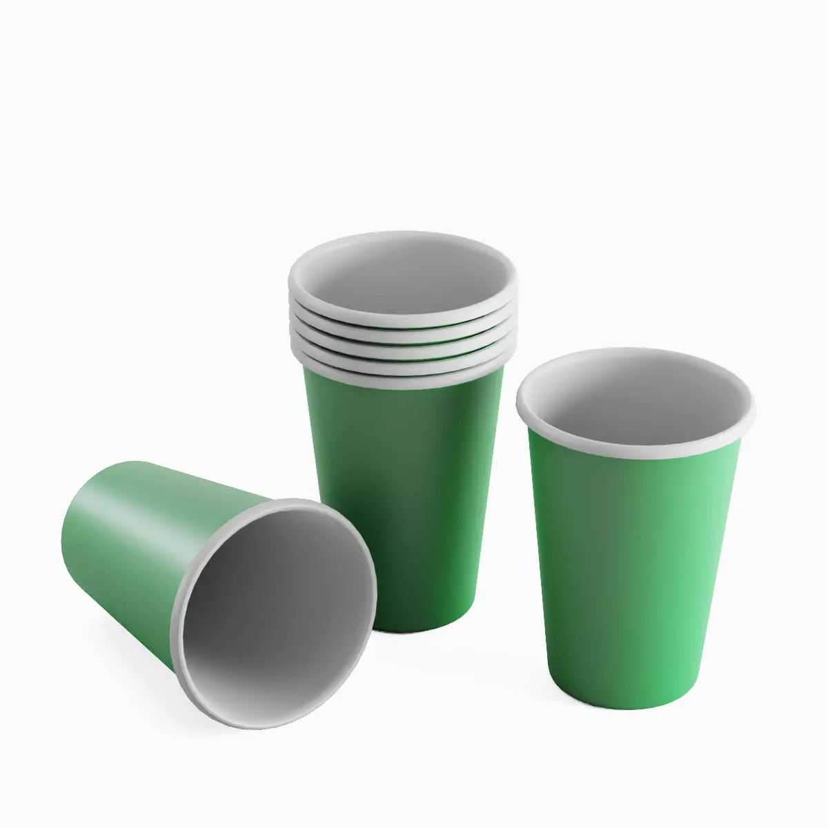 Paper Cup 02 Low-poly 3D model_0