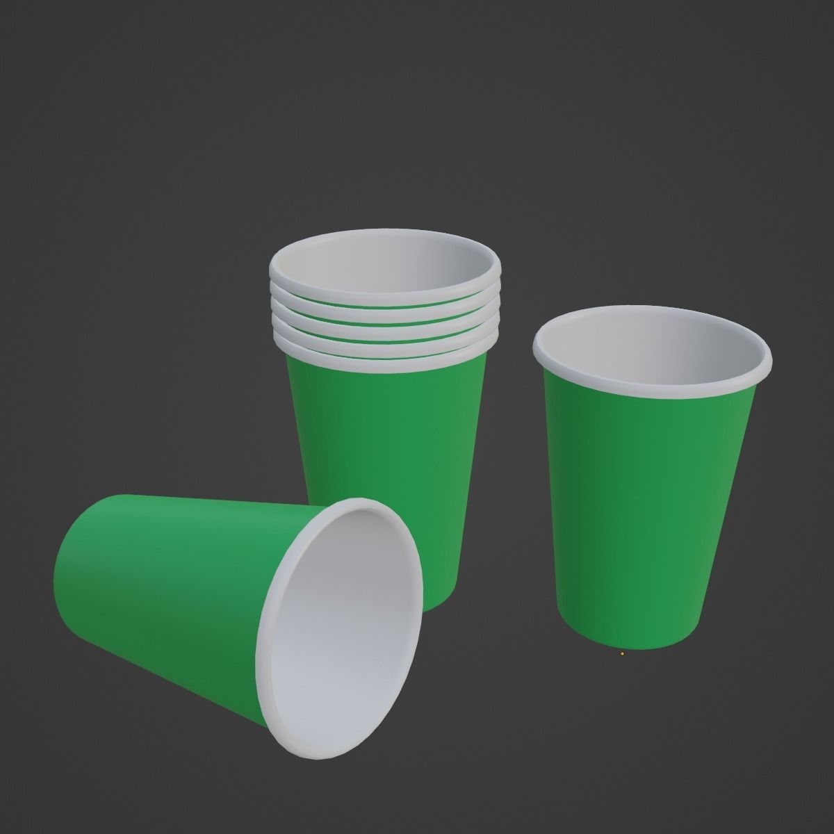 Paper Cup 02 Low-poly 3D model_6