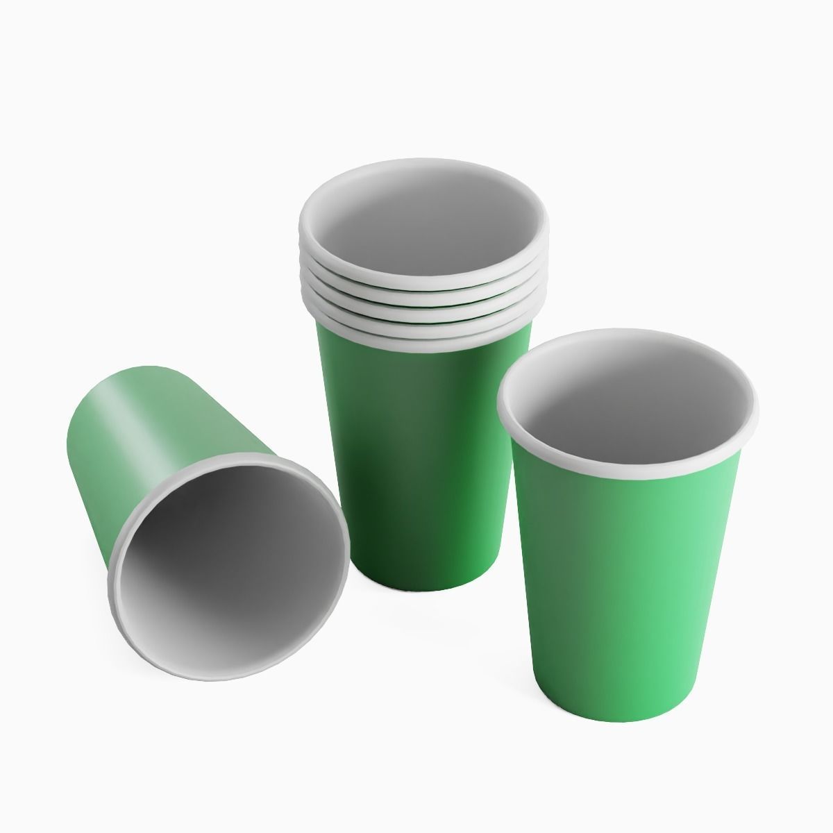 Paper Cup 02 Low-poly 3D model_5