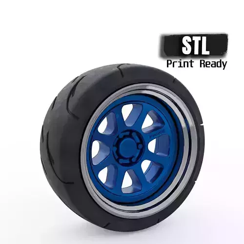 STL file 3d printing Tire Rims Wheel set for scale model cars  3D print model