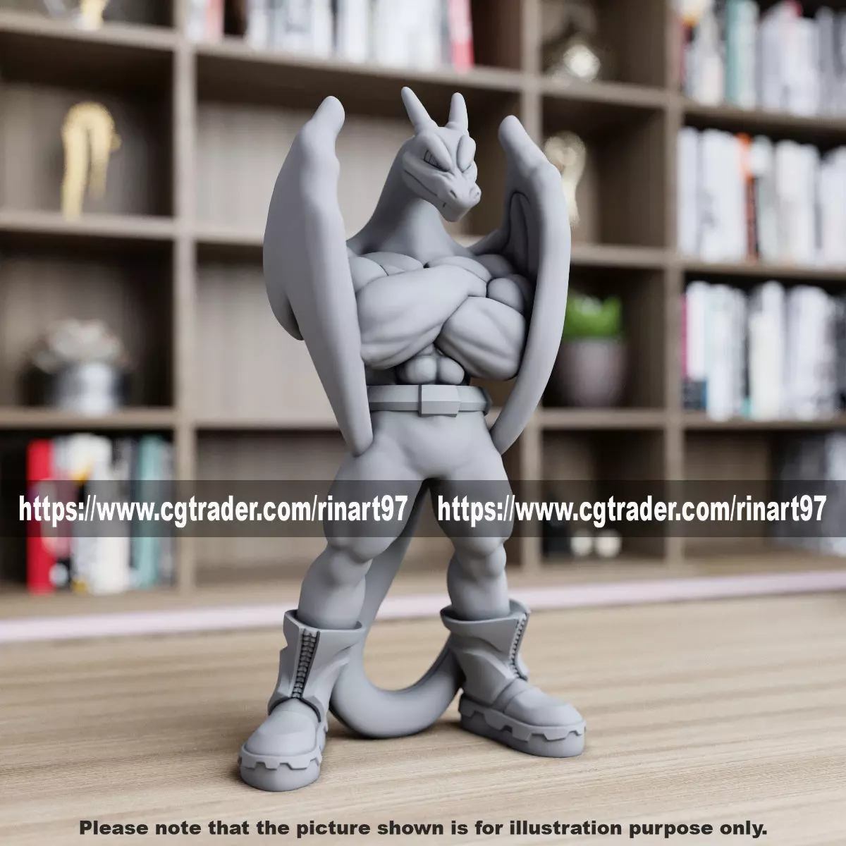 Muscular Charizard from Pokemon 3D print model