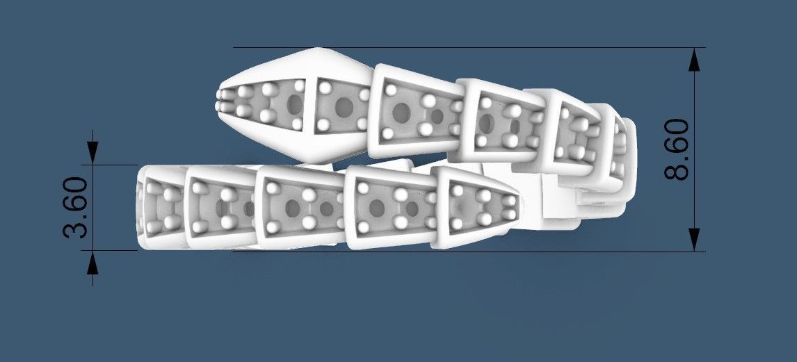 Ring snake 3D print model_4