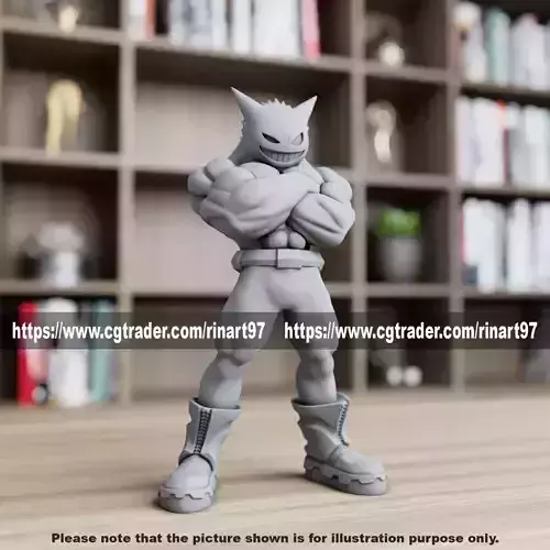 Muscular Gengar from Pokemon 3D print model