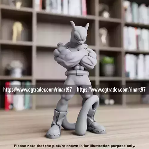 Muscular Mewtwo from Pokemon 3D print model