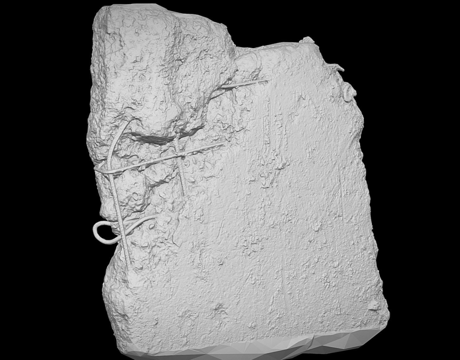 broken concrete slab ruins debris rods photogrammetry 3D model_5