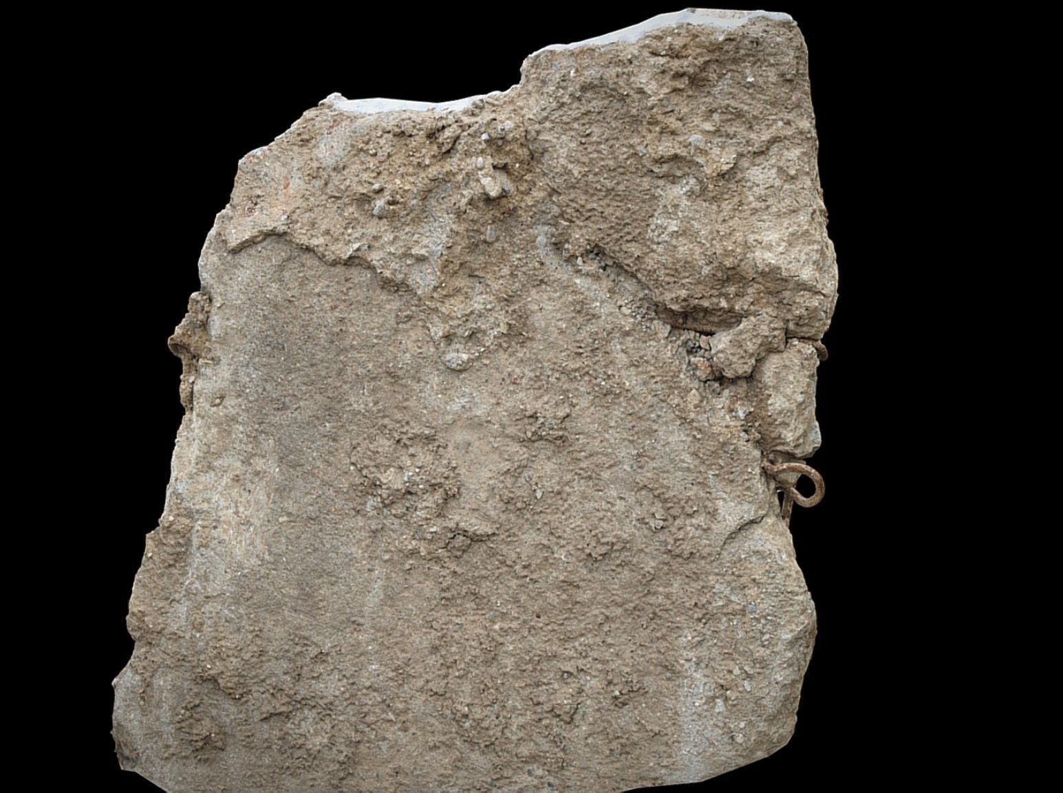 broken concrete slab ruins debris rods photogrammetry 3D model_2