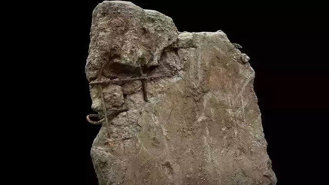 broken concrete slab ruins debris rods photogrammetry