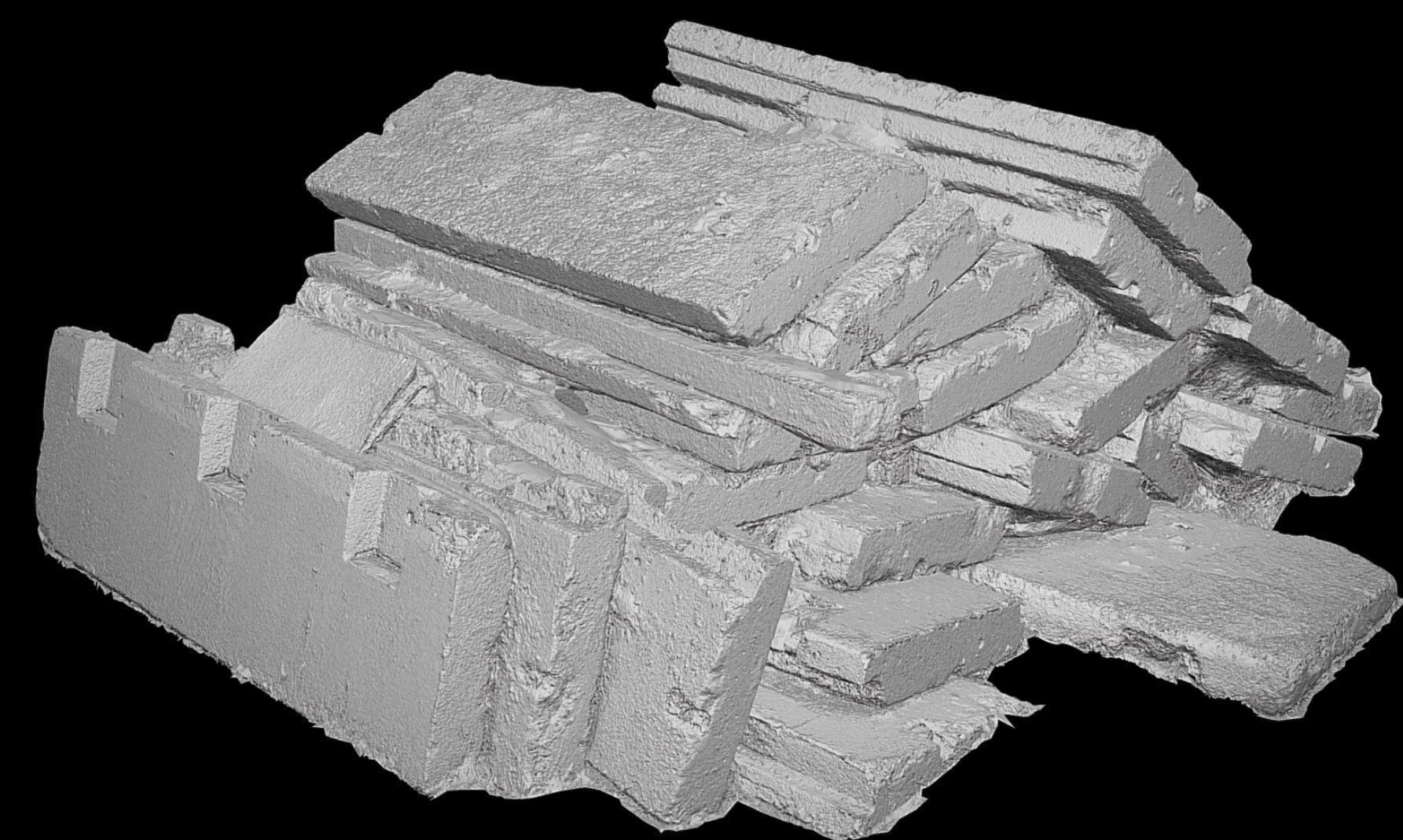 construction-site concrete slabs pile photogrammetry Low-poly 3D model_5