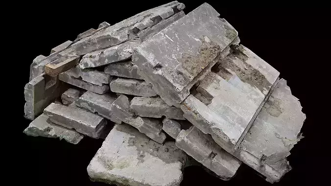 construction-site concrete slabs pile photogrammetry