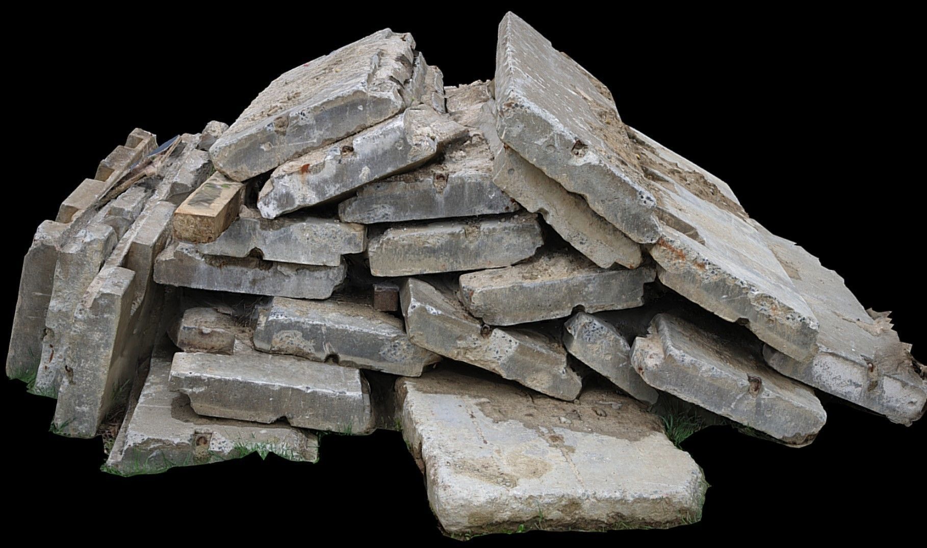 construction-site concrete slabs pile photogrammetry Low-poly 3D model_1
