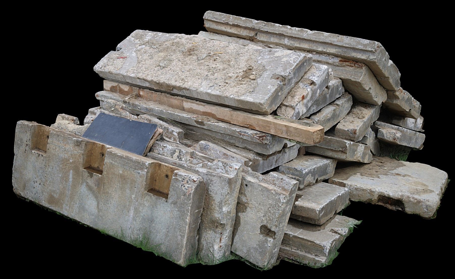 construction-site concrete slabs pile photogrammetry Low-poly 3D model_4
