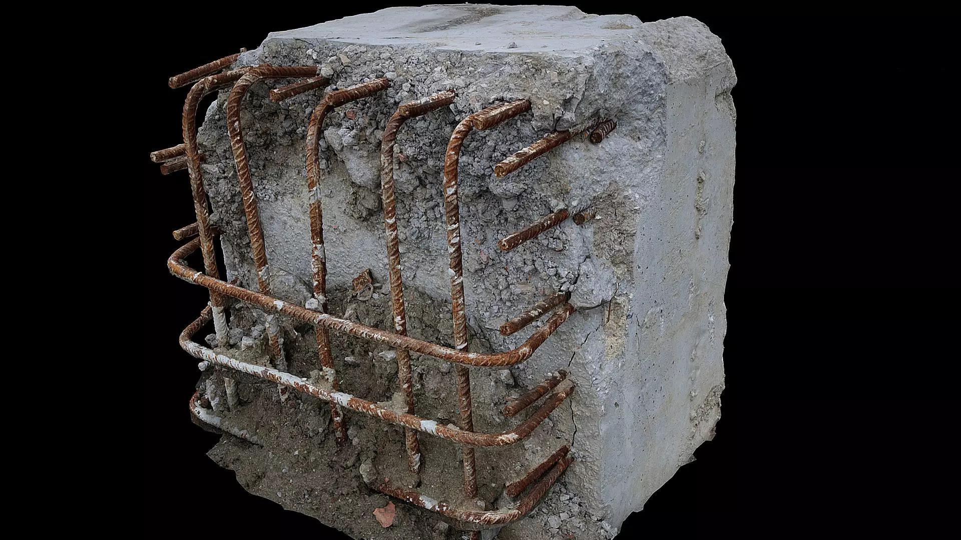 concrete block ruins construction photogrammetry 3D model_0