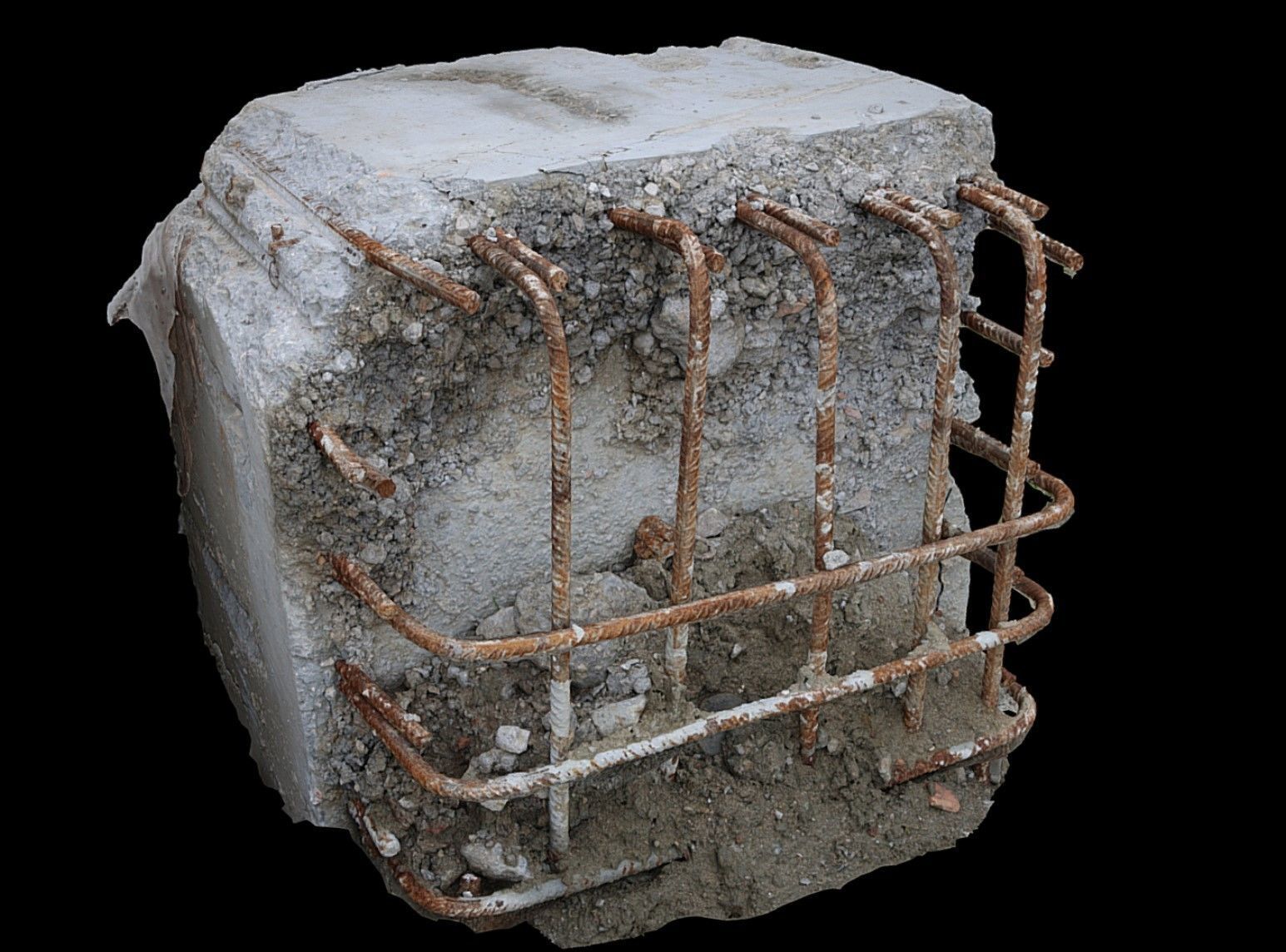 concrete block ruins construction photogrammetry 3D model_1