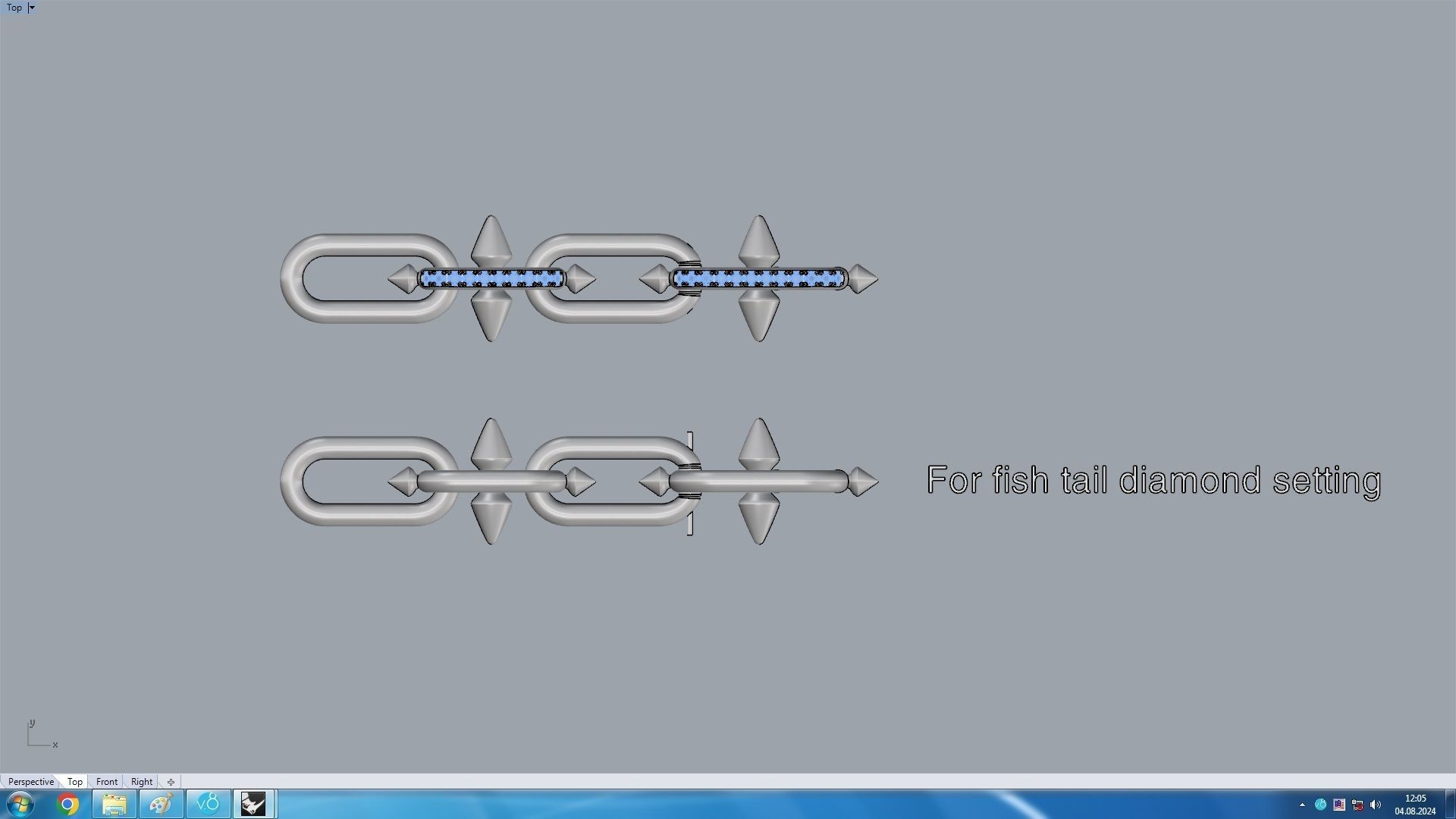 Conical Link Station Thorns Bracelet 3D print model_14