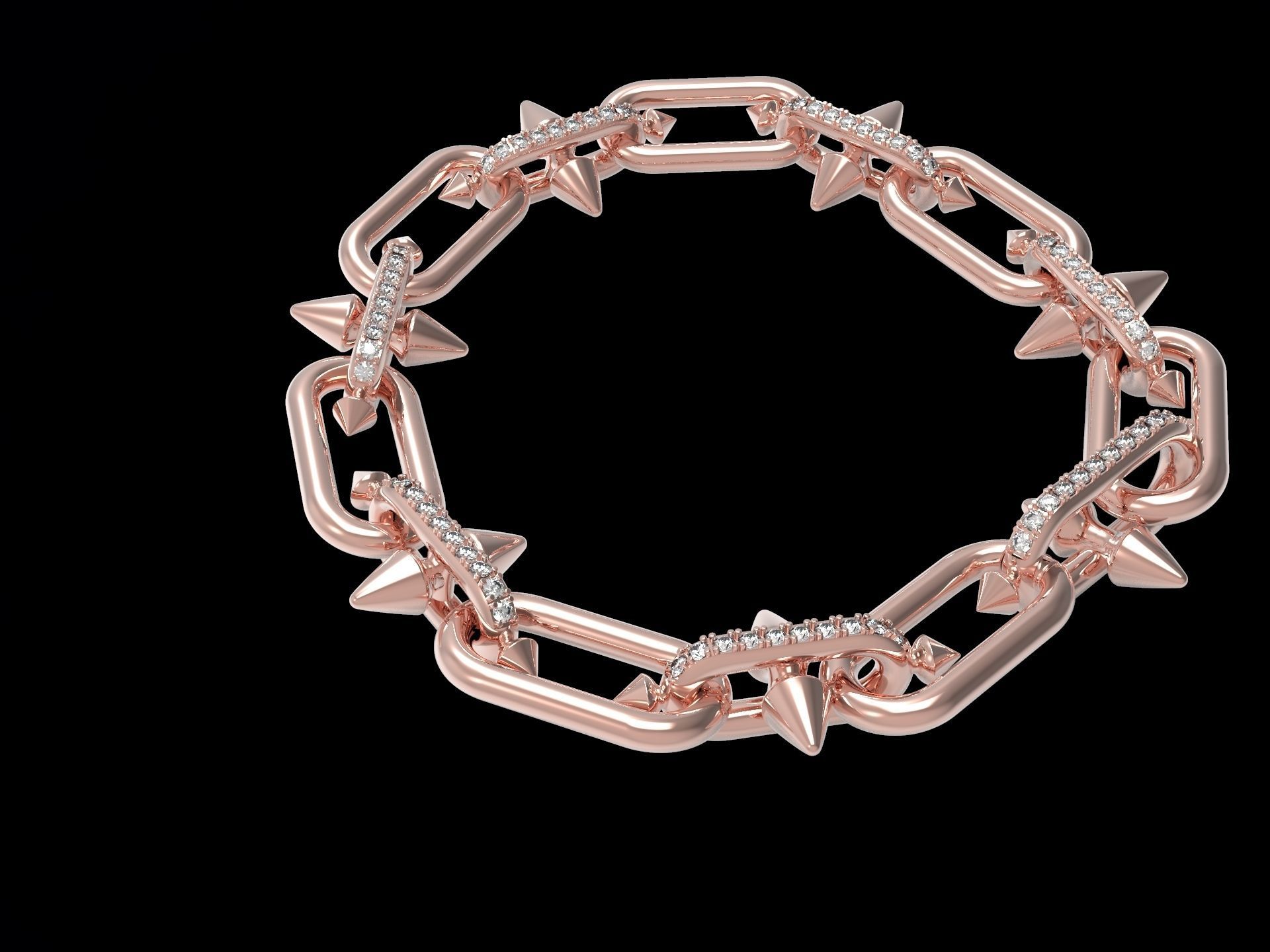Conical Link Station Thorns Bracelet 3D print model_9
