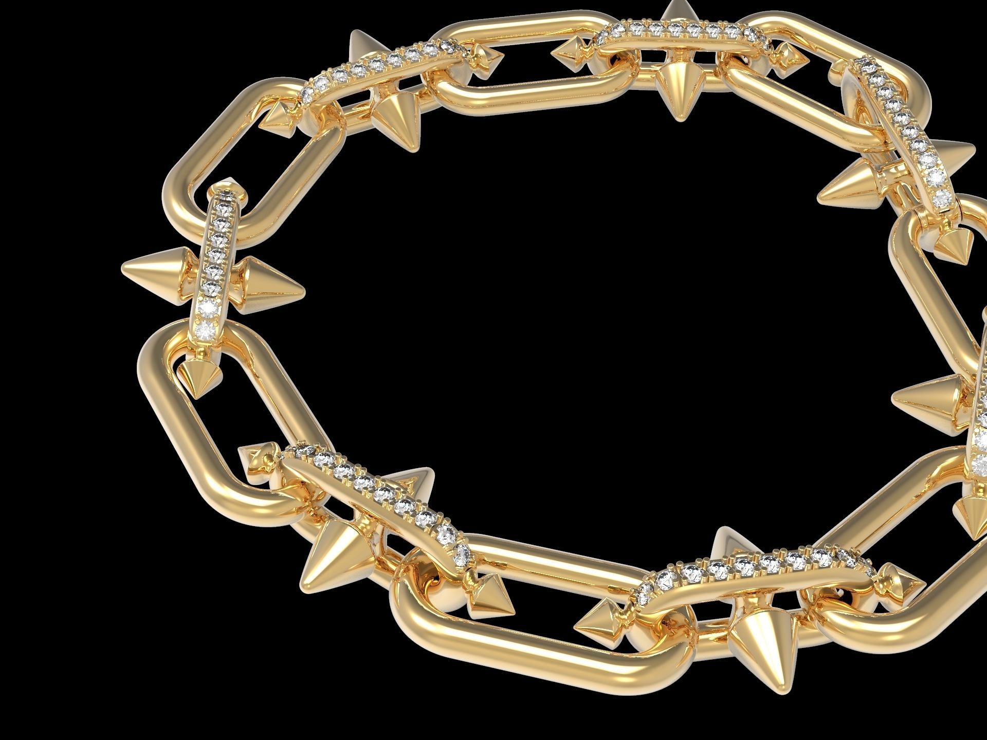 Conical Link Station Thorns Bracelet 3D print model_5