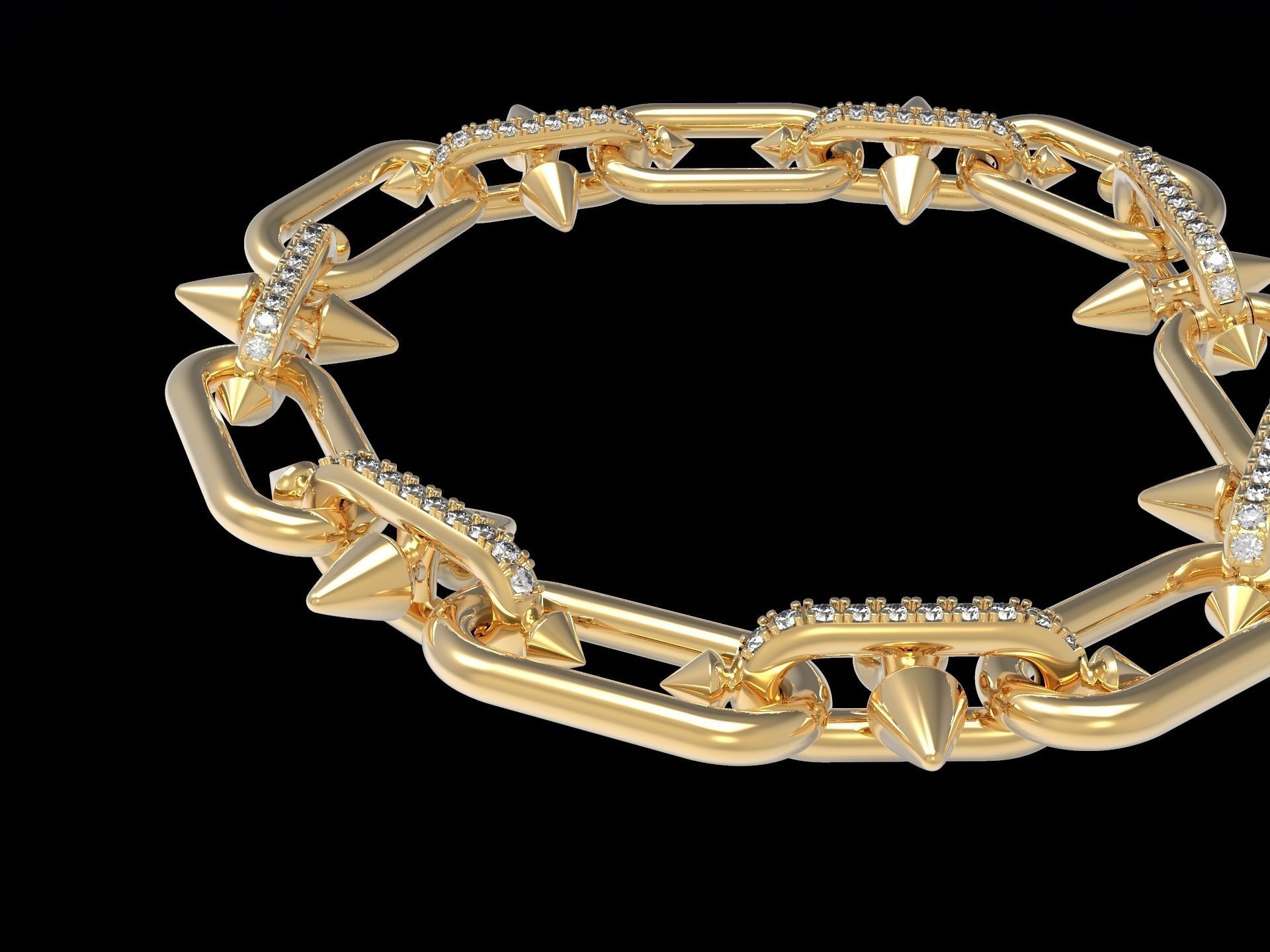 Conical Link Station Thorns Bracelet 3D print model_4