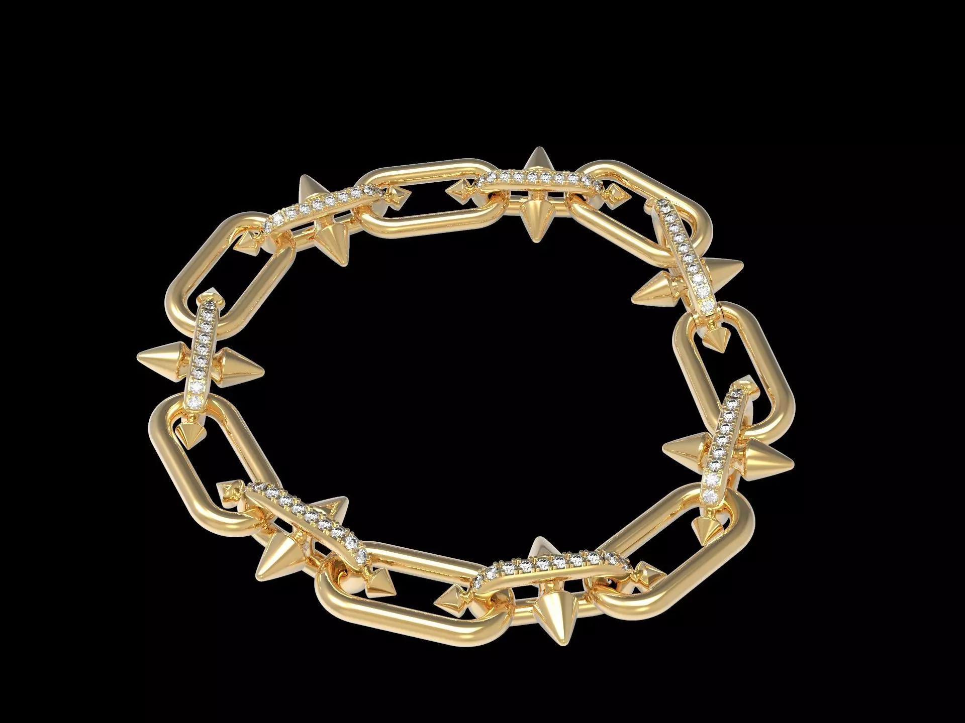 Conical Link Station Thorns Bracelet 3D print model_0