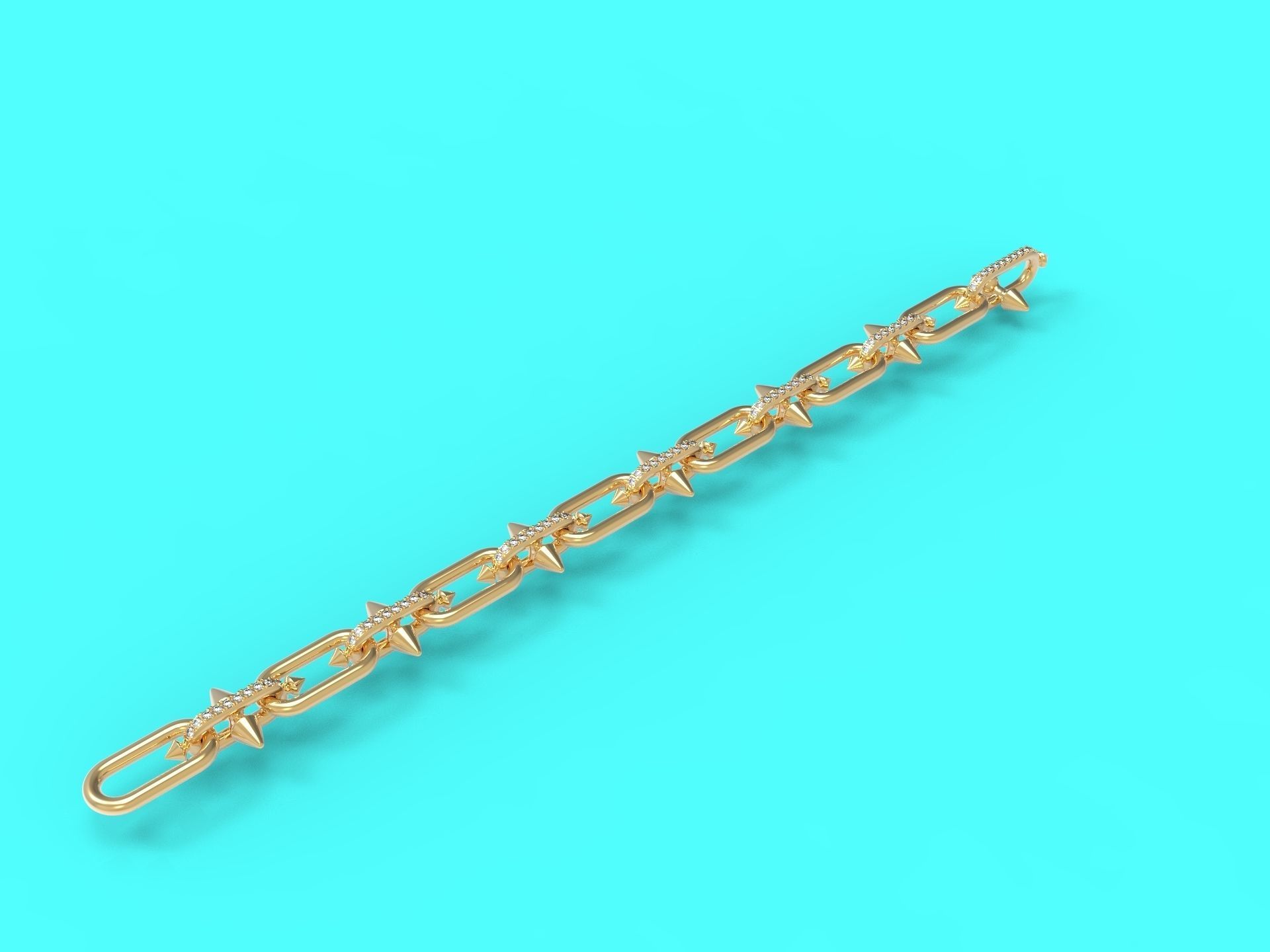 Conical Link Station Thorns Bracelet 3D print model_6