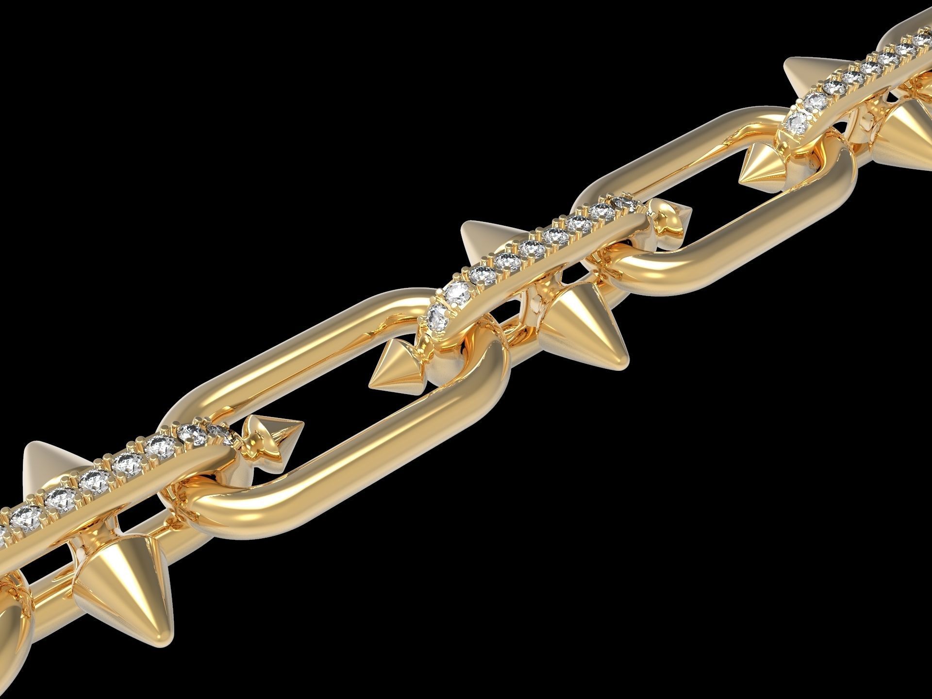 Conical Link Station Thorns Bracelet 3D print model_11