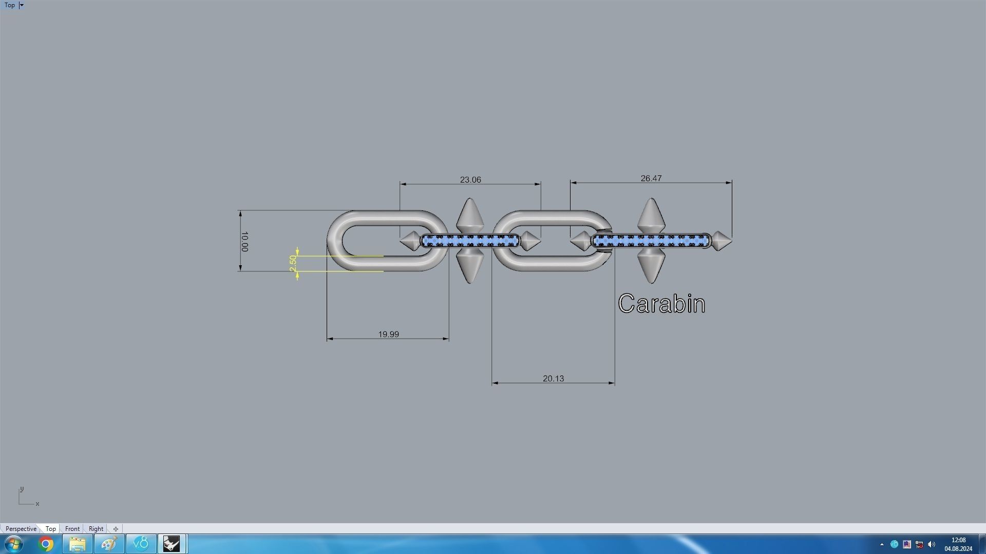 Conical Link Station Thorns Bracelet 3D print model_12
