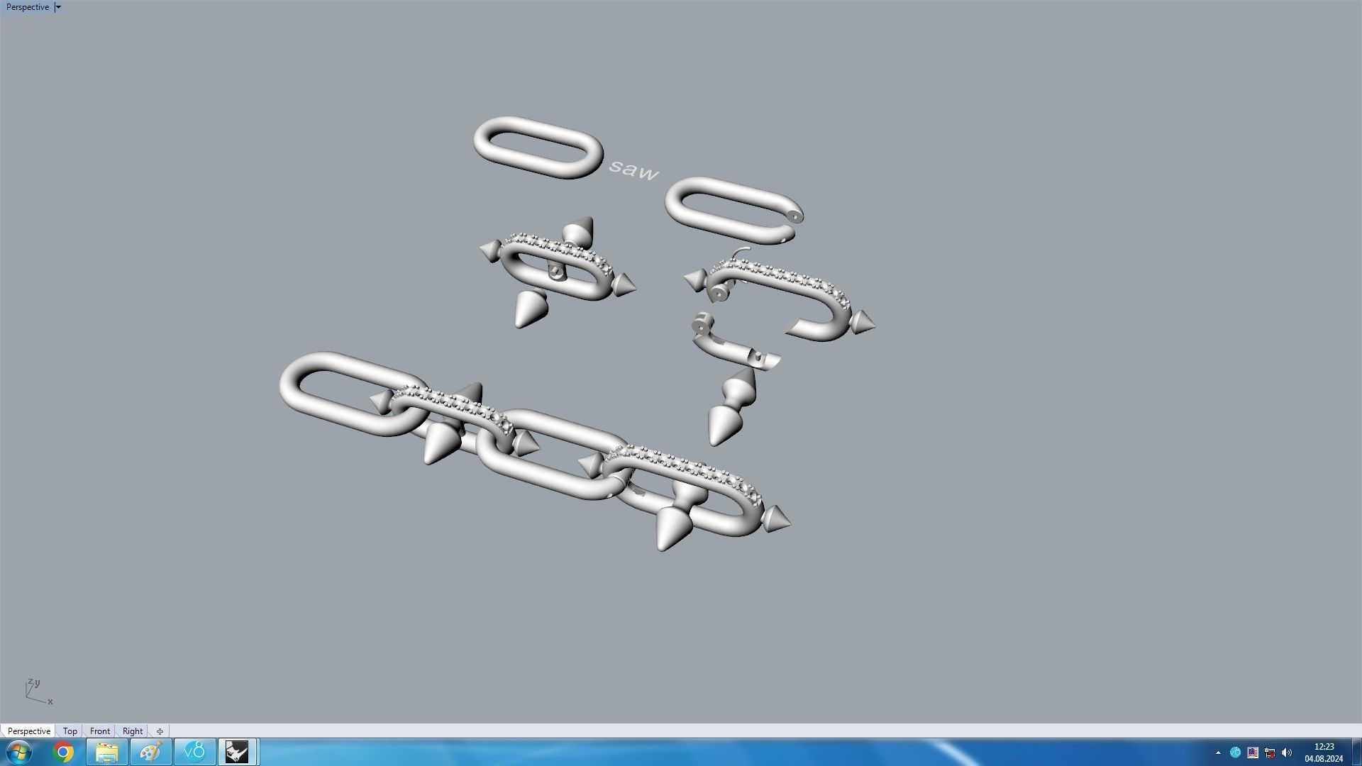 Conical Link Station Thorns Bracelet 3D print model_16