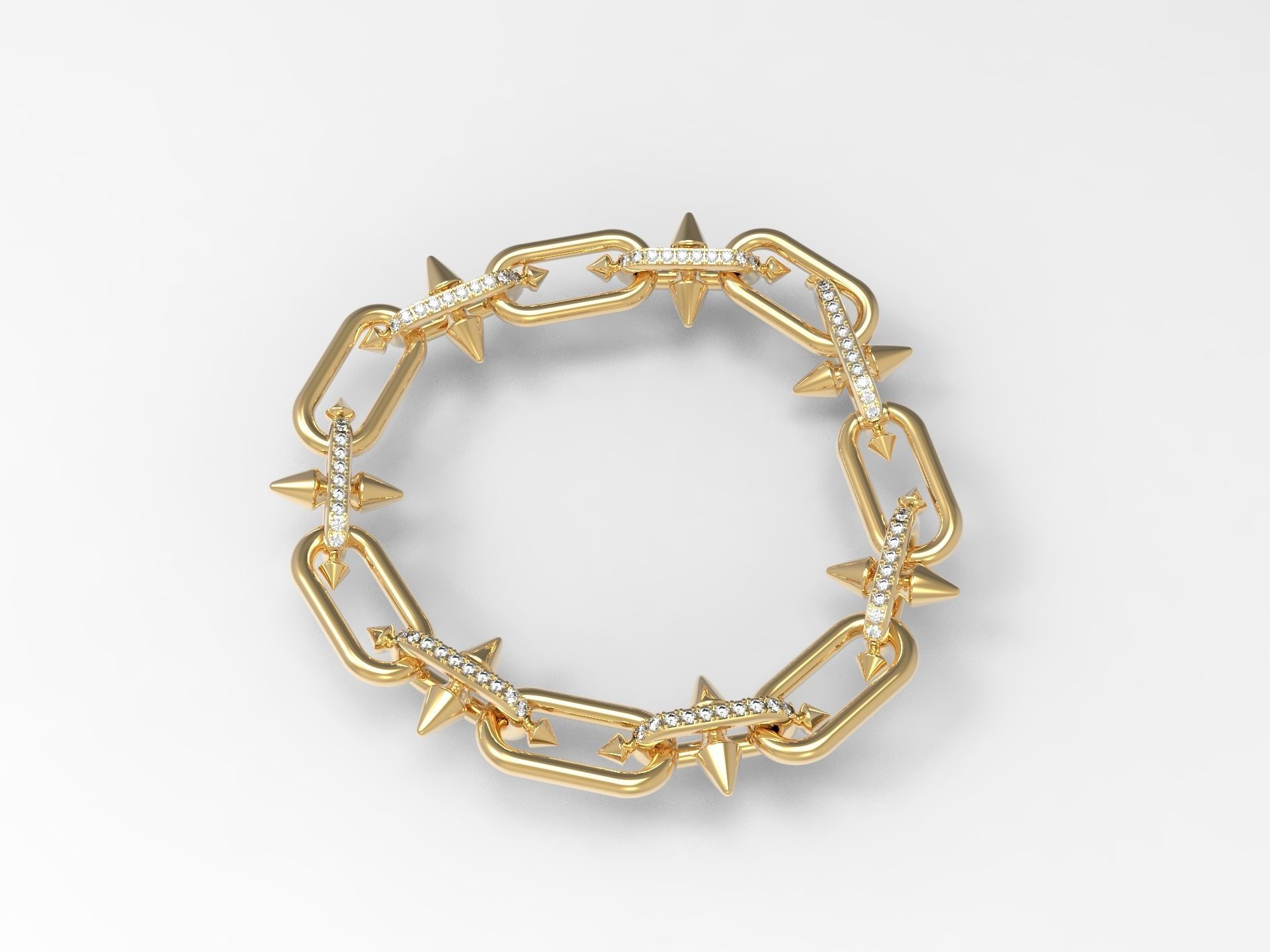 Conical Link Station Thorns Bracelet 3D print model_1
