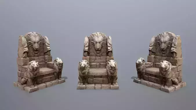 Lion Stone Throne